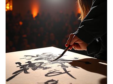Performance calligrafica dal vivo